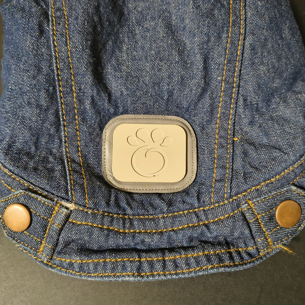 GF Pet Denim Dog Jacket Fleece-lined Denim Coat with Paw Logo XS - Picture 2 of 8